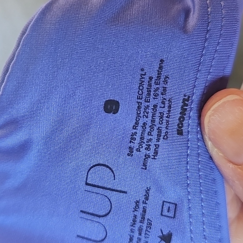 CUUP Iris Blue 2‎ Pcs Bathing Suit Swimwear. Top Small Bottom 4. Excelent Cond. - Picture 8 of 11